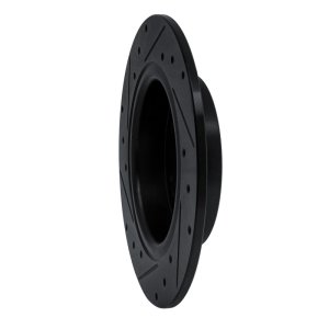 Honda CR-Z Brake Rotor (1) - Rear Right - R1 Concepts - Drilled & Slotted - Black - 2016